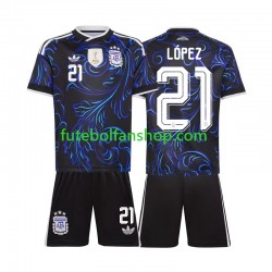 Camisola Alternativo Seleção Argentina Jose Manuel Lopez 21 World Cup 2026 Manga Curta ,Criança