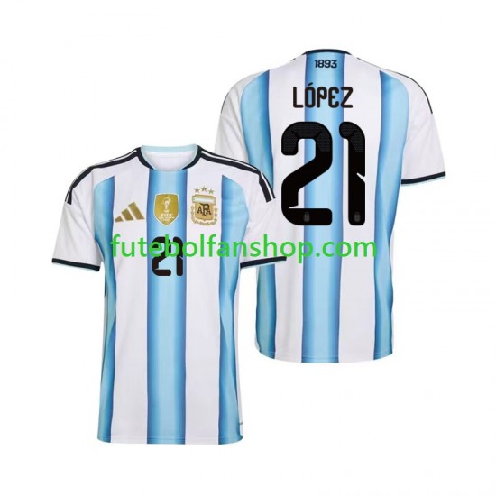Camisola Principal Seleção Argentina Jose Manuel Lopez 21 World Cup 2026 Manga Curta ,Homem