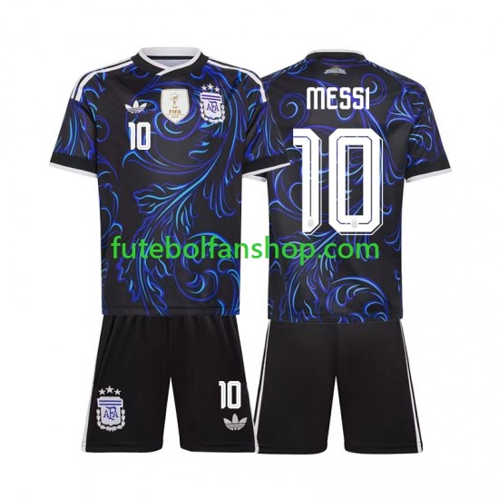 Camisola Alternativo Seleção Argentina Lionel Messi 10 World Cup 2026 Manga Curta ,Criança