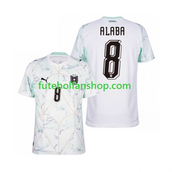 Camisola Alternativo Seleção Austríaca David Alaba 8 World Cup 2026 Manga Curta ,Homem