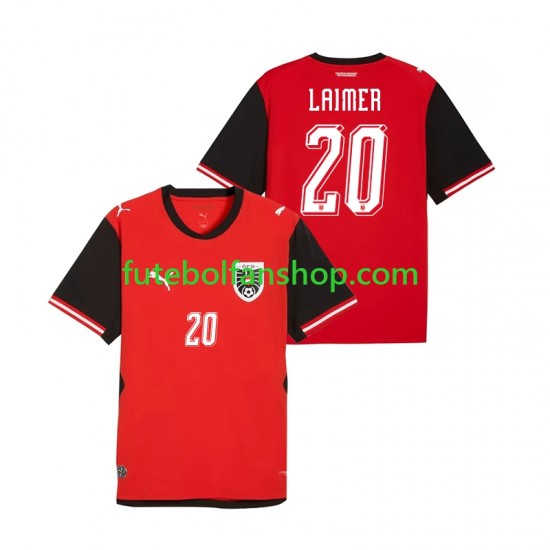 Camisola Principal Seleção Austríaca Konrad Laimer 20 World Cup 2026 Manga Curta ,Homem