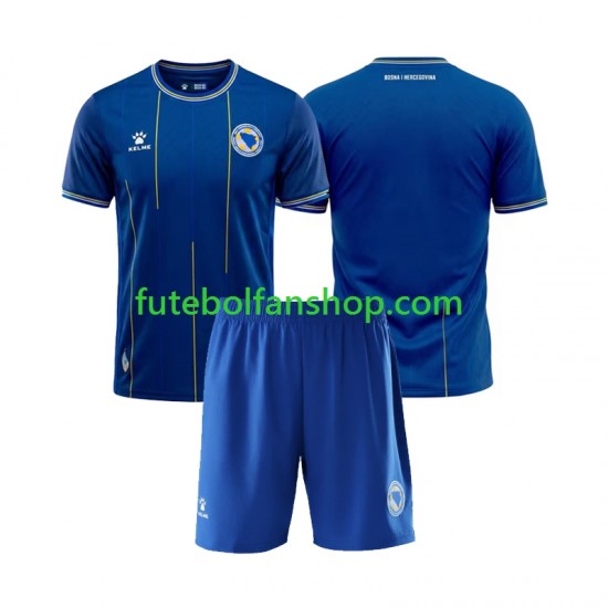 Camisola Principal Bosnia Herzegovina World Cup 2026 Manga Curta ,Criança