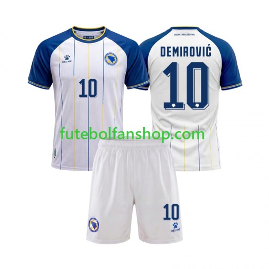 Camisola Alternativo Bosnia Herzegovina Ermedin Demirovic 10 World Cup 2026 Manga Curta ,Criança