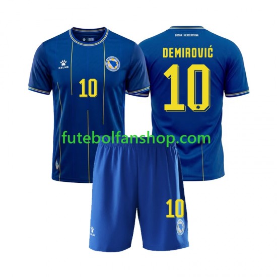 Camisola Principal Bosnia Herzegovina Ermedin Demirovic 10 World Cup 2026 Manga Curta ,Criança