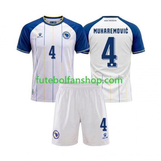 Camisola Alternativo Bosnia Herzegovina Tarik Muharemovic 4 World Cup 2026 Manga Curta ,Criança
