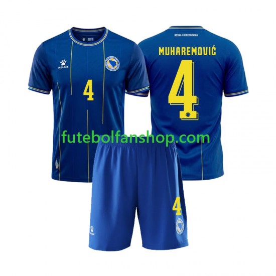 Camisola Principal Bosnia Herzegovina Tarik Muharemovic 4 World Cup 2026 Manga Curta ,Criança