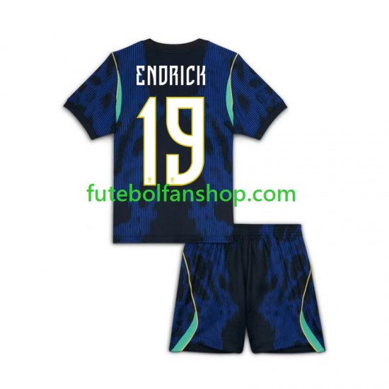 Camisola Alternativo Seleção Brasileira Endrick 19 World Cup 2026 Manga Curta ,Criança