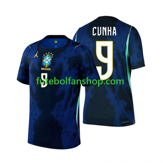 Camisola Alternativo Seleção Brasileira Matheus Cunha 9 World Cup 2026 Manga Curta ,Homem