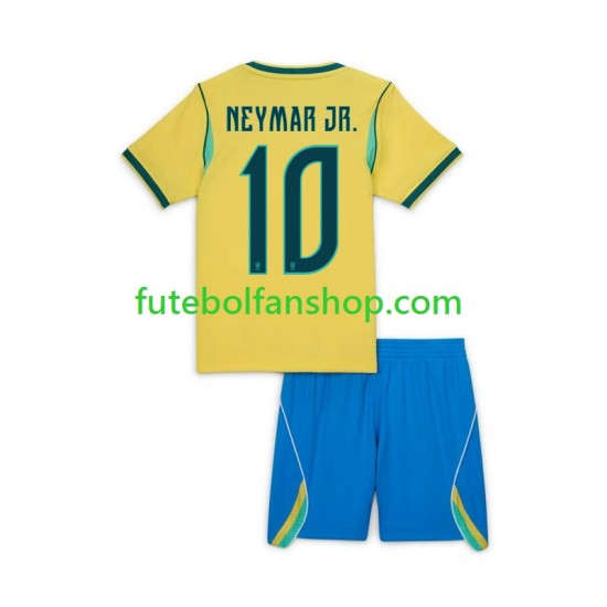 Camisola Principal Seleção Brasileira Neymar JR 10 World Cup 2026 Manga Curta ,Criança