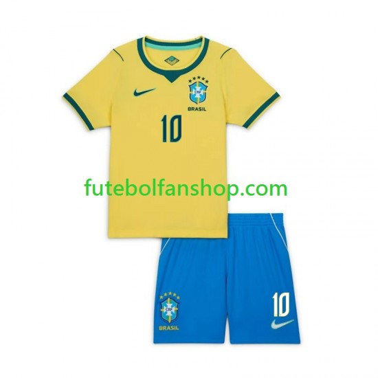 Camisola Principal Seleção Brasileira Neymar JR 10 World Cup 2026 Manga Curta ,Criança