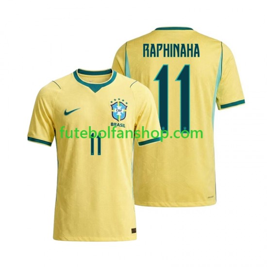 Camisola Principal Seleção Brasileira Raphinha 11 World Cup 2026 Manga Curta ,Homem