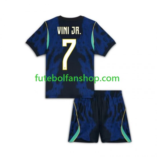 Camisola Alternativo Seleção Brasileira Vinicius Junior 7 World Cup 2026 Manga Curta ,Criança
