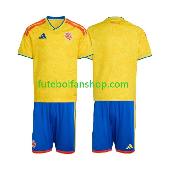 Camisola Principal Seleção Colombiana World Cup 2026 Manga Curta ,Criança