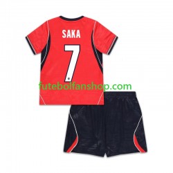Camisola Alternativo Seleção Inglesa Bukayo Saka 7 World Cup 2026 Manga Curta ,Criança