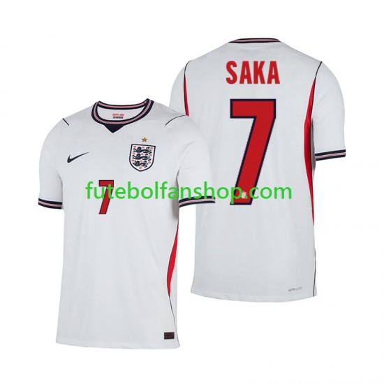 Camisola Principal Seleção Inglesa Bukayo Saka 7 World Cup 2026 Manga Curta ,Homem