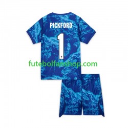 Camisola Alternativa (2ª) Guarda-redes Seleção Inglesa Jordan Pickford 1 World Cup 2026 Manga Curta ,Criança