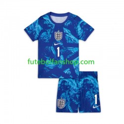 Camisola Alternativa (2ª) Guarda-redes Seleção Inglesa Jordan Pickford 1 World Cup 2026 Manga Curta ,Criança