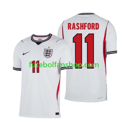 Camisola Principal Seleção Inglesa Marcus Rashford 11 World Cup 2026 Manga Curta ,Homem