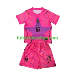 Camisola Alternativo Guarda-redes Seleção Francesa Mike Maignan 16 World Cup 2026 Manga Curta ,Criança