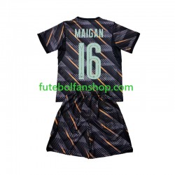Camisola Principal Guarda-redes Seleção Francesa Mike Maignan 16 World Cup 2026 Manga Curta ,Criança