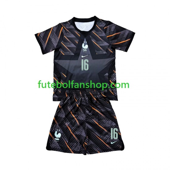Camisola Principal Guarda-redes Seleção Francesa Mike Maignan 16 World Cup 2026 Manga Curta ,Criança