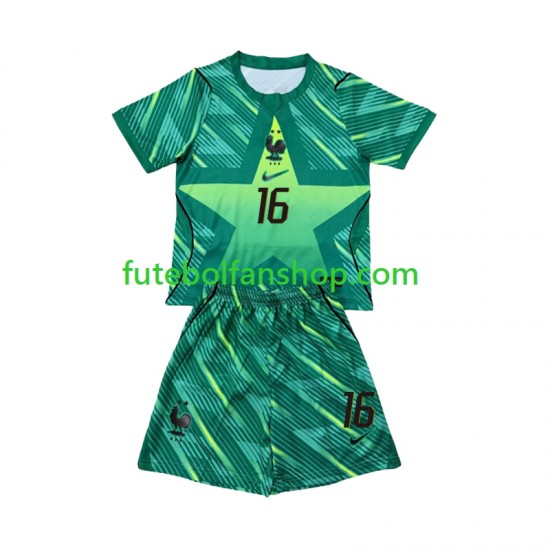 Camisola Alternativa (2ª) Guarda-redes Seleção Francesa Mike Maignan 16 World Cup 2026 Manga Curta ,Criança