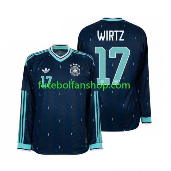 Camisola Alternativo Seleção Alemã Florian Wirtz 17 World Cup 2026 Manga Comprida ,Homem