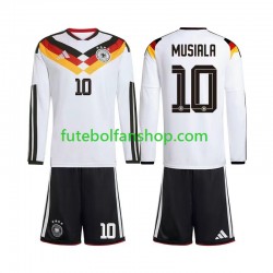 Camisola Principal Seleção Alemã Jamal Musiala 10 World Cup 2026 Manga Comprida ,Criança