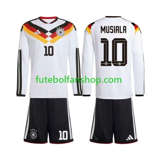 Camisola Principal Seleção Alemã Jamal Musiala 10 World Cup 2026 Manga Comprida ,Criança