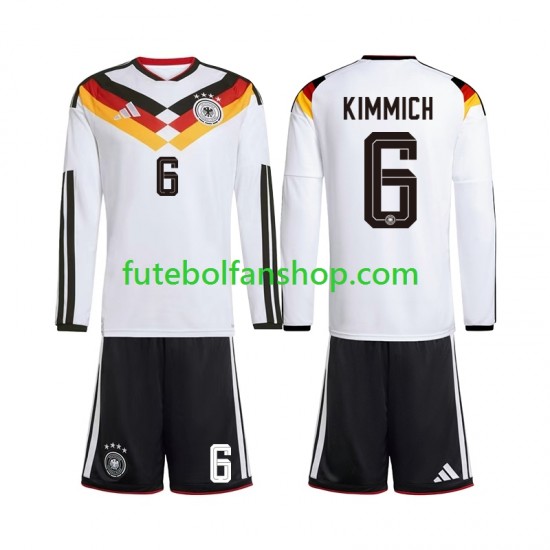 Camisola Principal Seleção Alemã Joshua Kimmich 6 World Cup 2026 Manga Comprida ,Criança