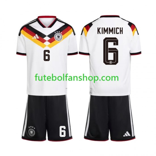 Camisola Principal Seleção Alemã Joshua Kimmich 6 World Cup 2026 Manga Curta ,Criança