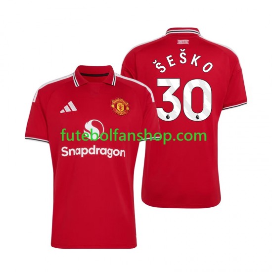 Camisola Principal Manchester United Benjamin Sesko 30 Época 2026/2027 Manga Curta ,Homem