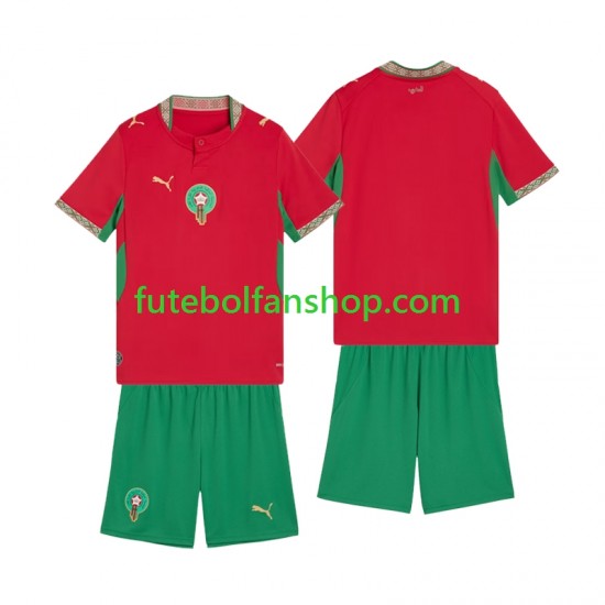 Camisola Principal Seleção Marroquina 2026 Manga Curta ,Criança