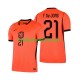 Camisola Principal Seleção Neerlandesa Frenkie de Jong 21 World Cup 2026 Manga Curta ,Homem
