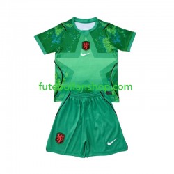 Camisola Alternativa (2ª) Guarda-redes Seleção Neerlandesa World Cup 2026 Manga Curta ,Criança
