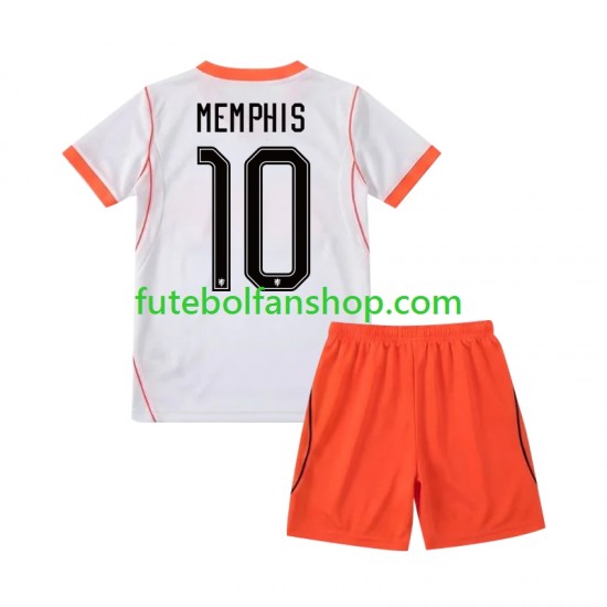 Camisola Alternativo Seleção Neerlandesa Memphis Depay 10 World Cup 2026 Manga Curta ,Criança