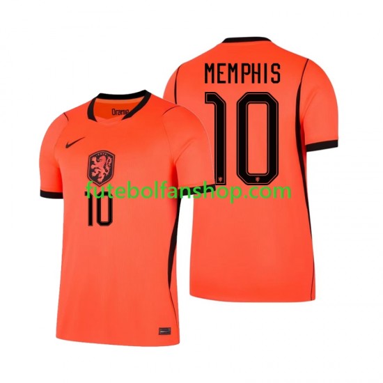 Camisola Principal Seleção Neerlandesa Memphis Depay 10 World Cup 2026 Manga Curta ,Homem