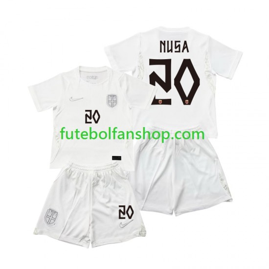 Camisola Alternativa (2ª) Seleção Norueguesa Antonio N 20 World Cup 2026 Manga Curta ,Criança
