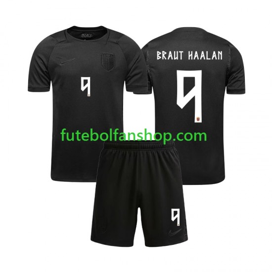 Camisola Alternativo Seleção Norueguesa Braut Haaland 9 World Cup 2026 Manga Curta ,Criança