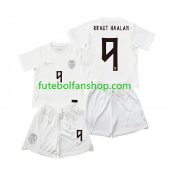 Camisola Alternativa (2ª) Seleção Norueguesa Braut Haaland 9 World Cup 2026 Manga Curta ,Criança