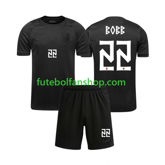 Camisola Alternativo Seleção Norueguesa Oscar Bobb 22 World Cup 2026 Manga Curta ,Criança