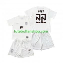 Camisola Alternativa (2ª) Seleção Norueguesa Oscar Bobb 22 World Cup 2026 Manga Curta ,Criança
