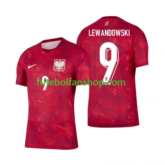 Camisola Alternativo Selecção Polaca Robert Lewandowski 9 2026 Manga Curta ,Homem