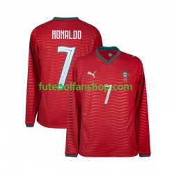 Camisola Principal Seleção Portuguesa Cristiano Ronaldo 7 World Cup 2026 Manga Comprida ,Homem