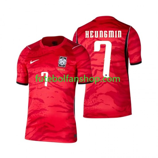 Camisola Principal Seleção Sul-Coreana Son Heung-min 7 World Cup 2026 Manga Curta ,Homem