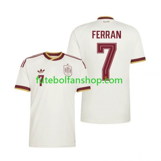 Camisola Alternativo Seleção Espanhola Ferran Torres 7 World Cup 2026 Manga Curta ,Homem
