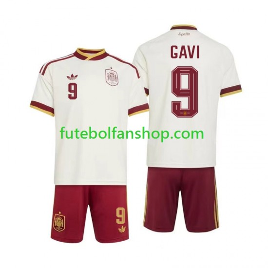Camisola Alternativo Seleção Espanhola Gavi 9 World Cup 2026 Manga Curta ,Criança