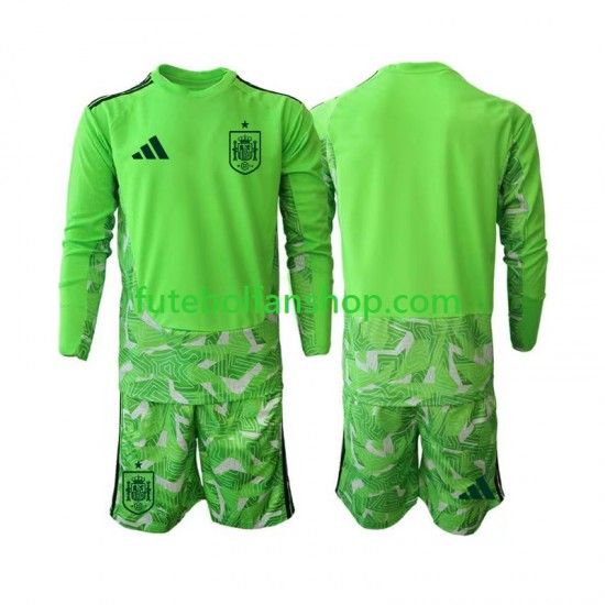 Camisola Guarda-redes Seleção Espanhola 6th Green color World Cup 2026 Manga Comprida ,Criança