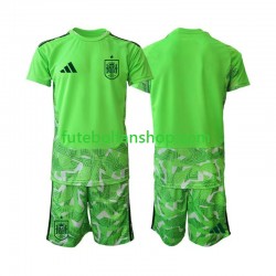 Camisola Guarda-redes Seleção Espanhola 6th Green color World Cup 2026 Manga Curta ,Criança