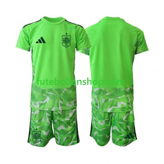 Camisola Guarda-redes Seleção Espanhola 6th Green color World Cup 2026 Manga Curta ,Criança